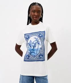 Blusa Alongada Estampa Selo Paraíso Baiano