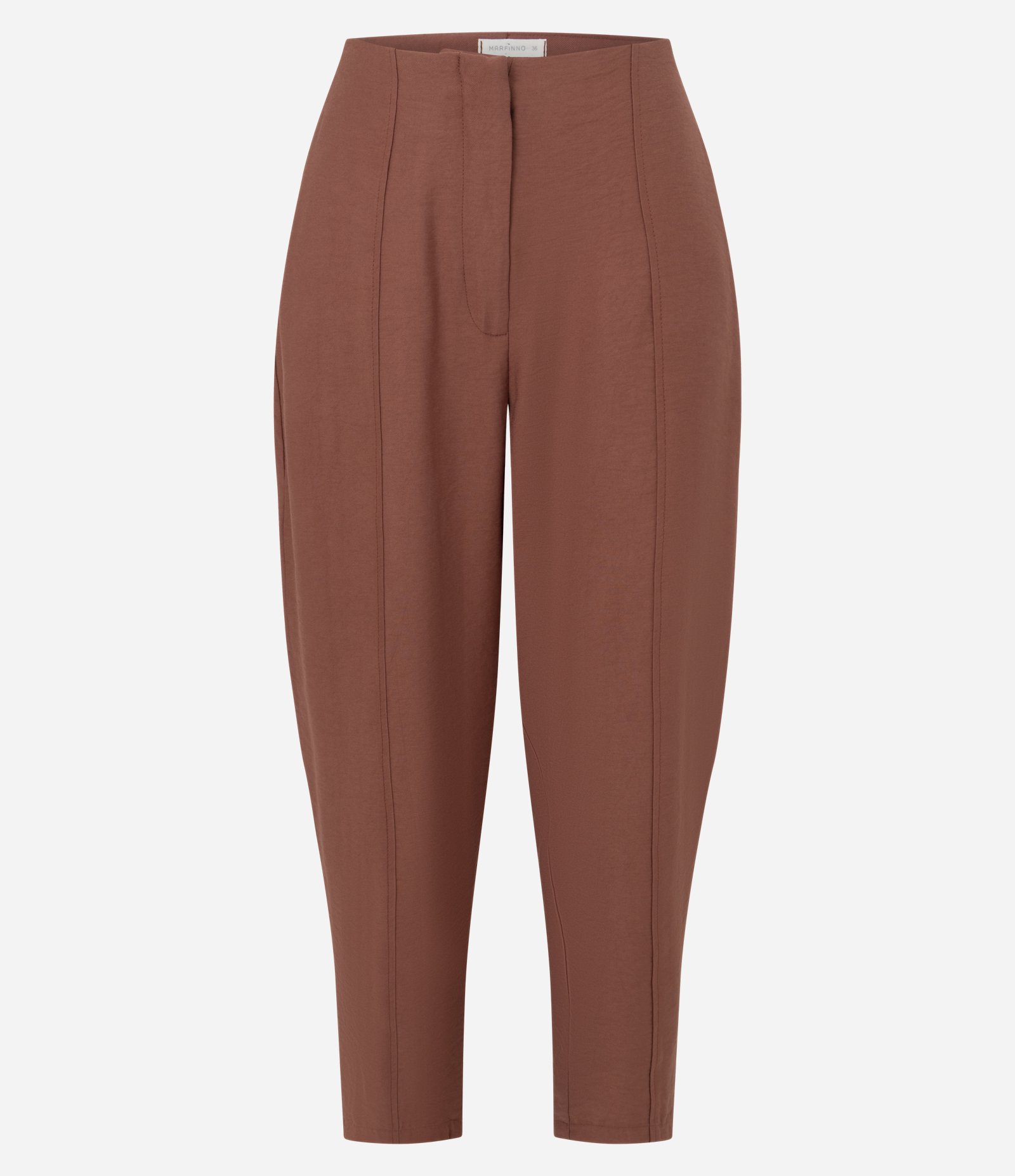 Calça Cenoura Alfaiatada com Costura Frontal Marrom 5