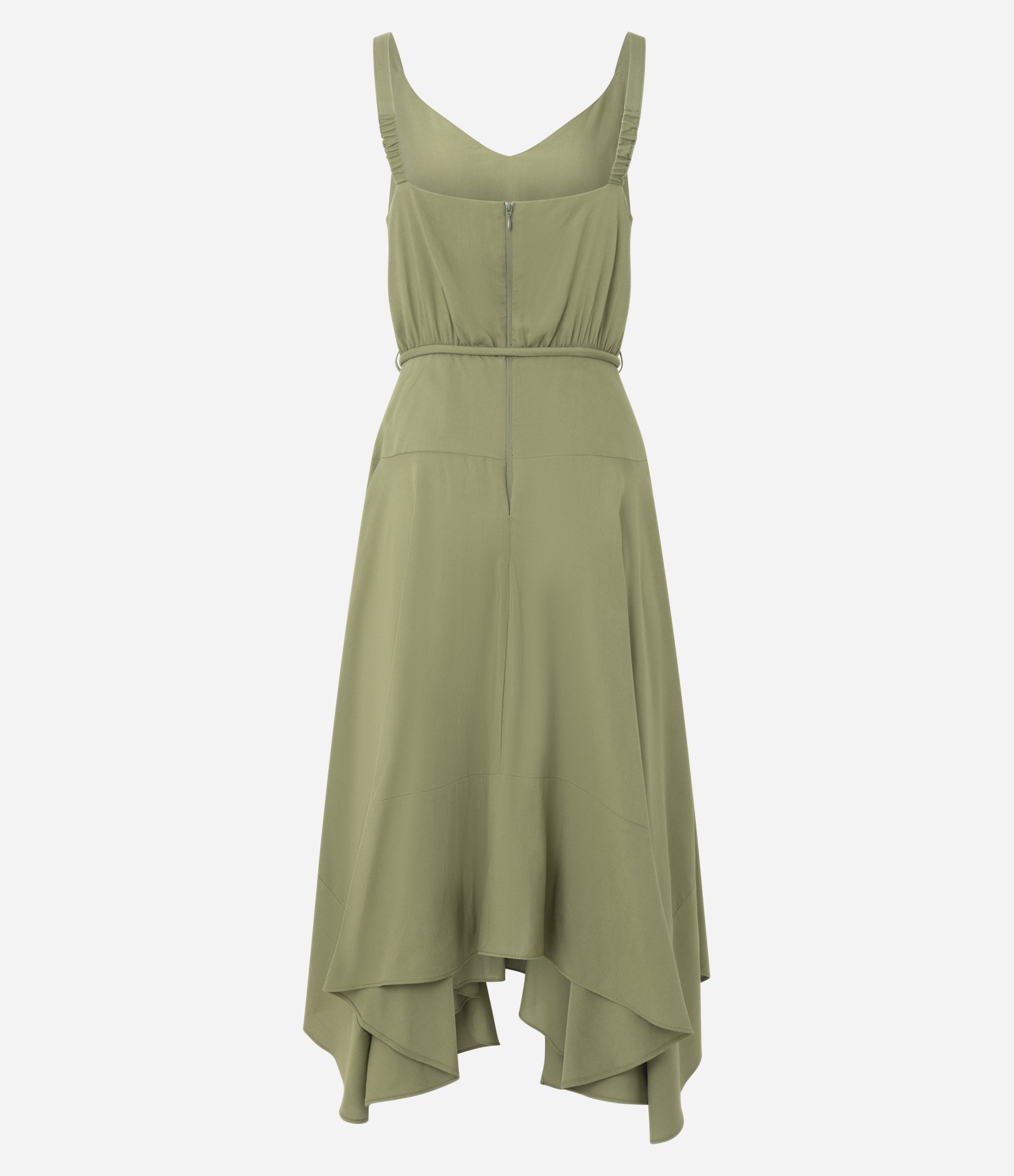 Vestido em Viscose com Pontas Assimétricas Verde 2