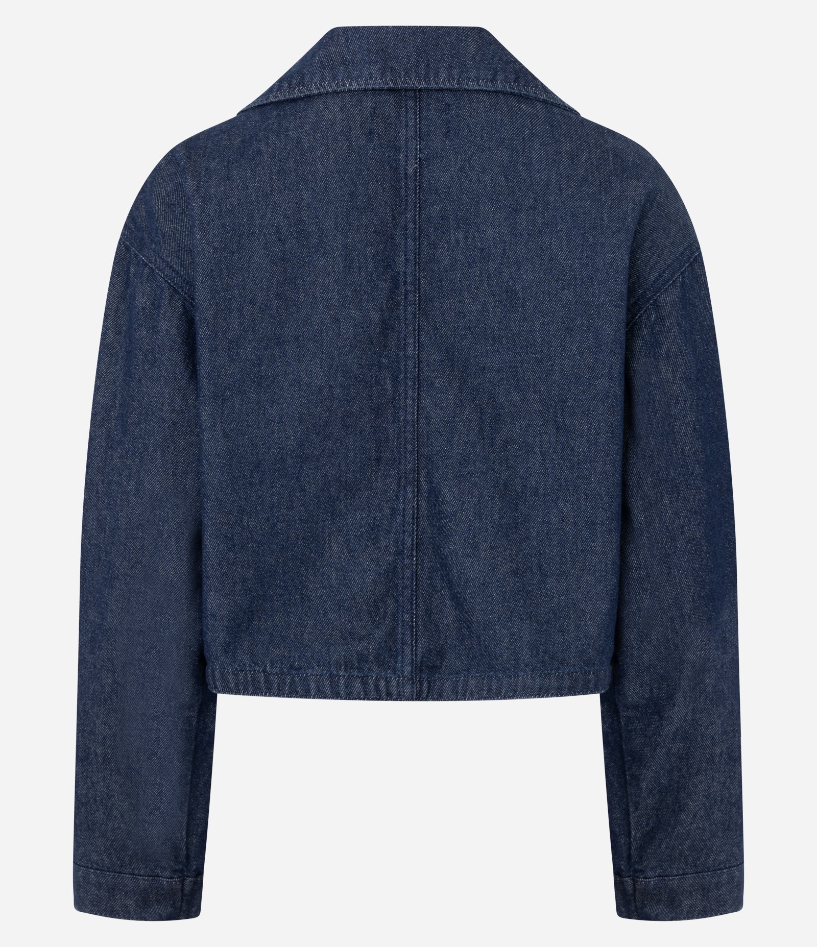 Jaqueta Cropped em Jeans Estruturada Azul 6