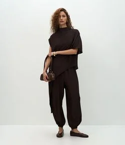 Calça Aladim em Viscose com Cós Elástico