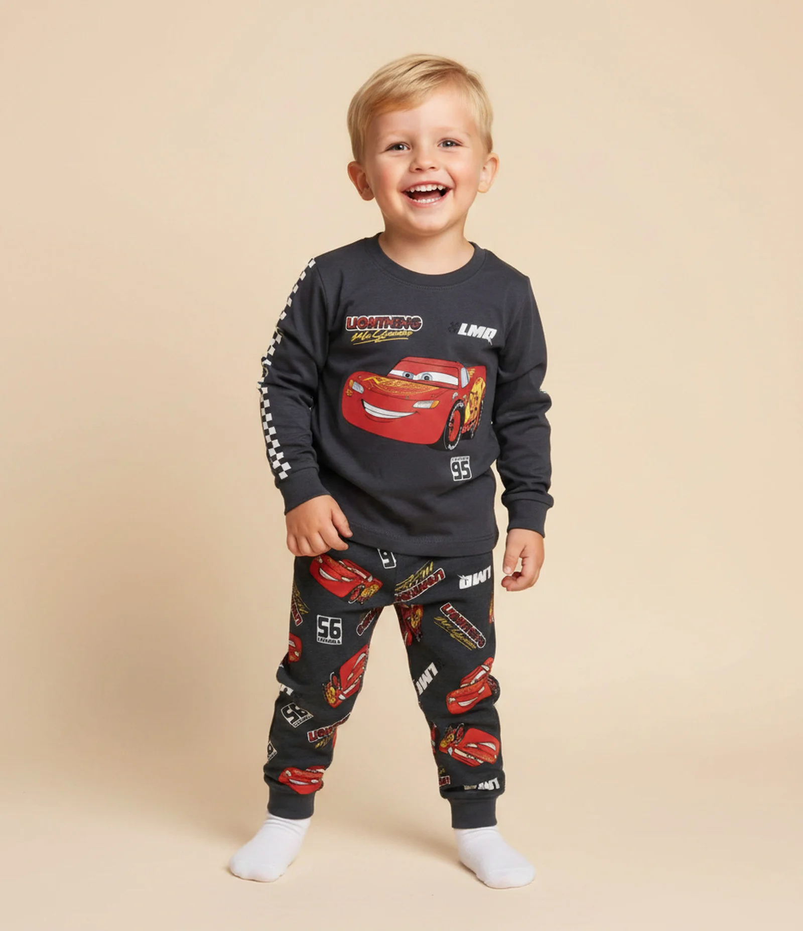 Pijama Infantil Longo Relâmpago McQueen – Tam 2 a 6 Anos Cinza 1