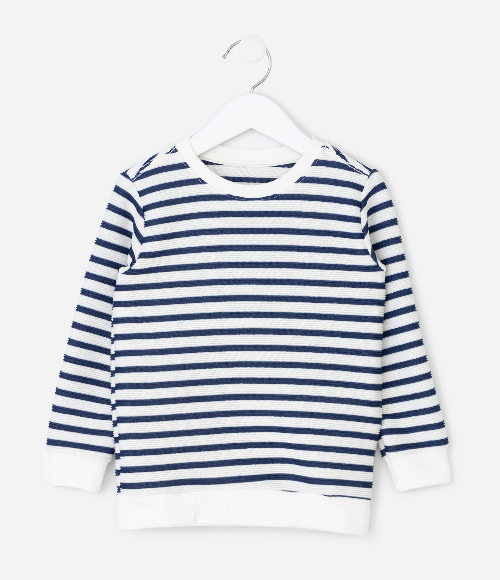Camiseta Infantil Listras com Texturizada – Tam 1 a 5/6 Anos Azul/Branco 1