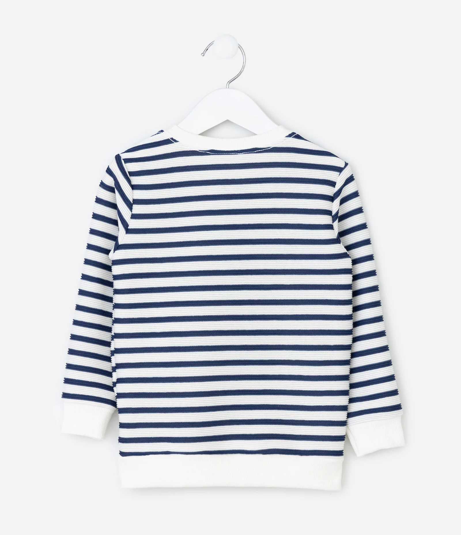 Camiseta Infantil Listras com Texturizada – Tam 1 a 5/6 Anos Azul/Branco 2