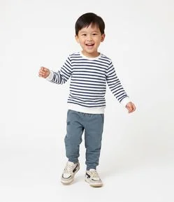 Camiseta Infantil Listras com Texturizada – Tam 1 a 6 Anos