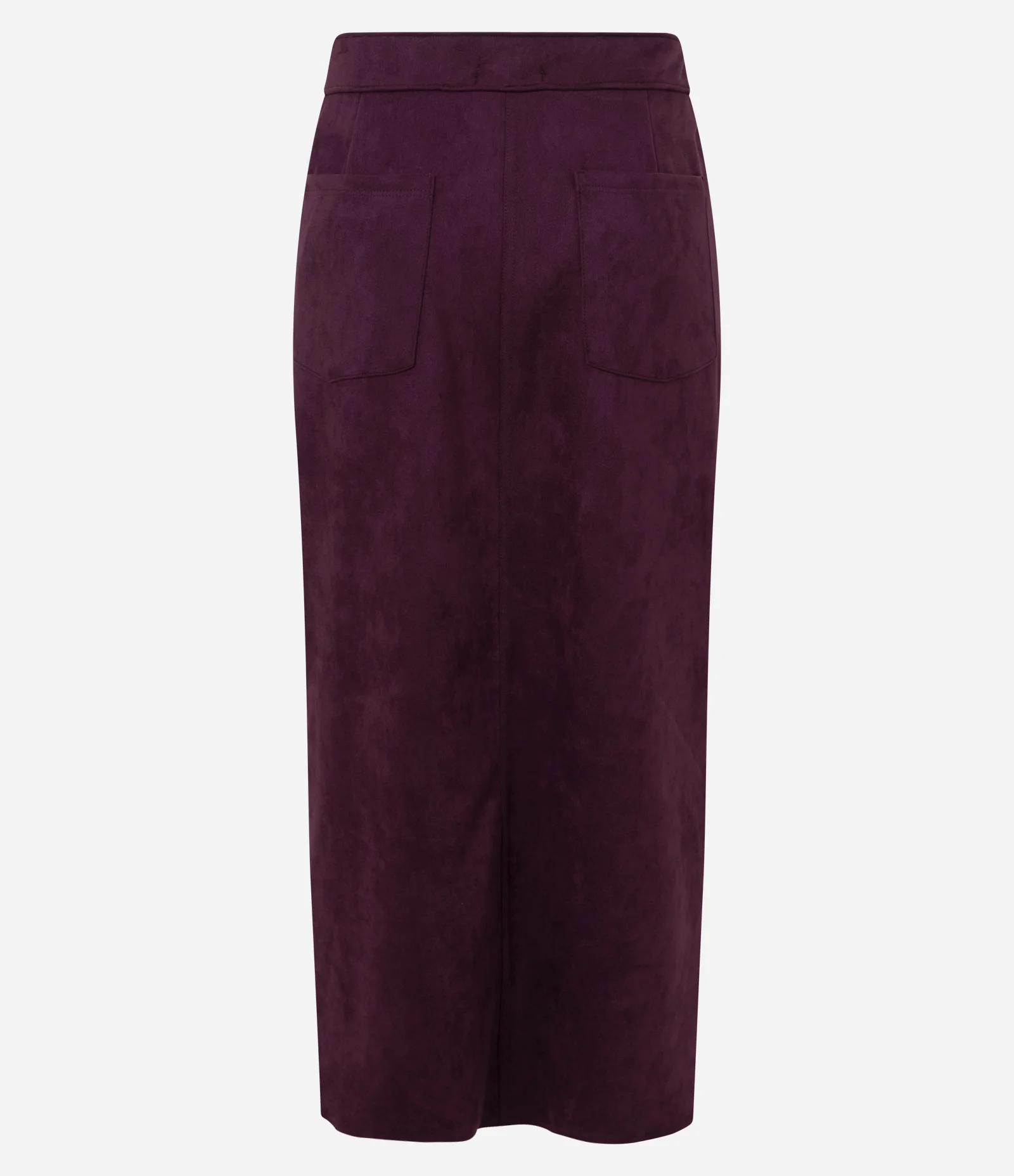 Saia Midi em Suede com Bolsos Vinho 2