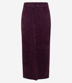 Saia Midi em Suede com Bolsos