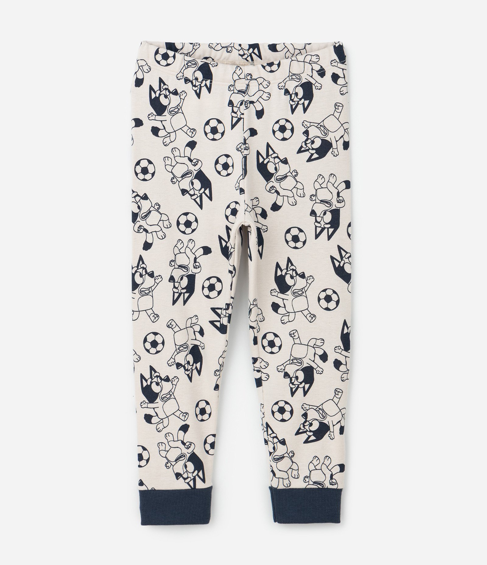 Pijama Infantil em Ribana com Estampa Bluey Futebol – Tam 2 a 8 Anos Azul Marinho/Bege 6
