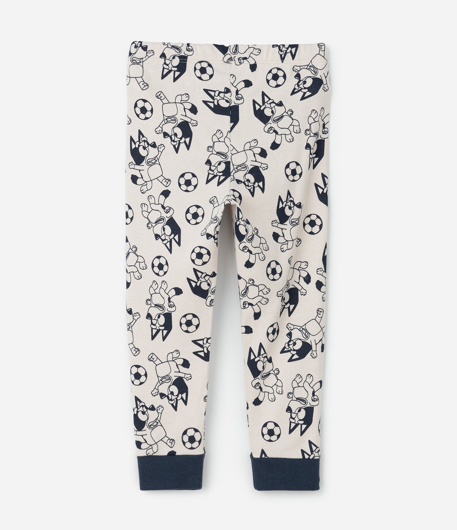 Pijama Infantil em Ribana com Estampa Bluey Futebol – Tam 2 a 8 Anos Azul Marinho/Bege 7