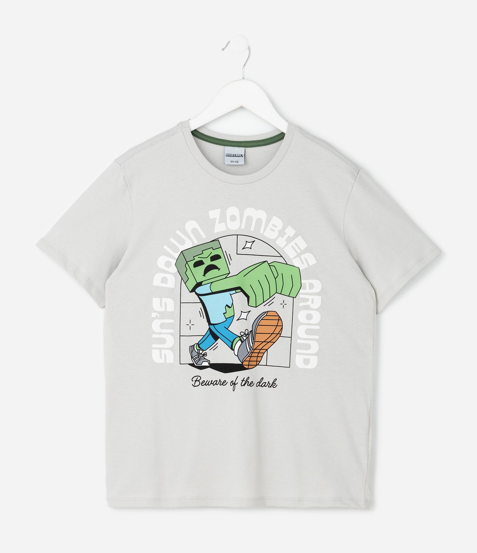 Pijama Infantil Blusa e Short Estampa Minecraft – Tam 5 a 14 Anos Verde/Cinza 2