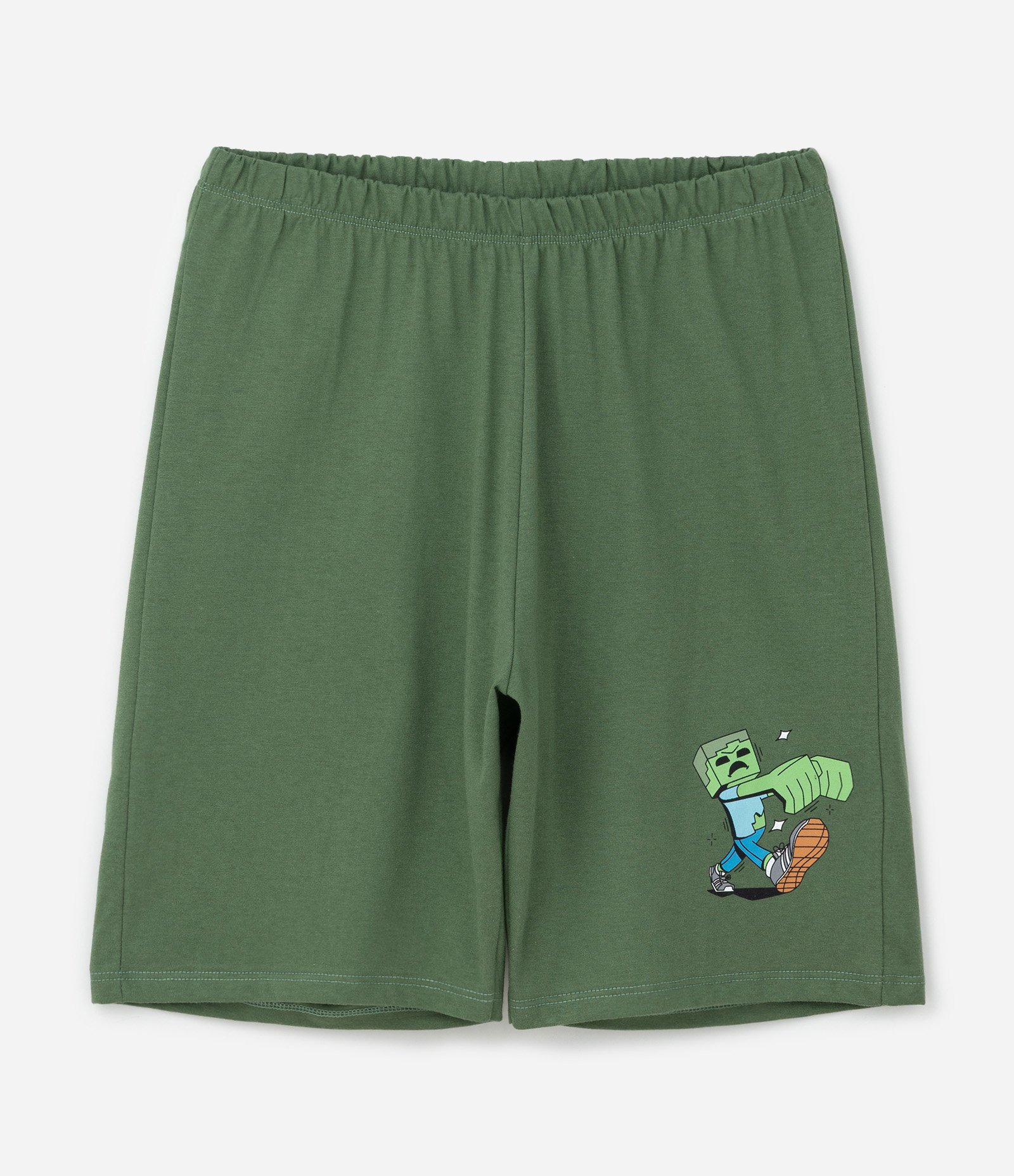 Pijama Infantil Blusa e Short Estampa Minecraft – Tam 5 a 14 Anos Verde/Cinza 5