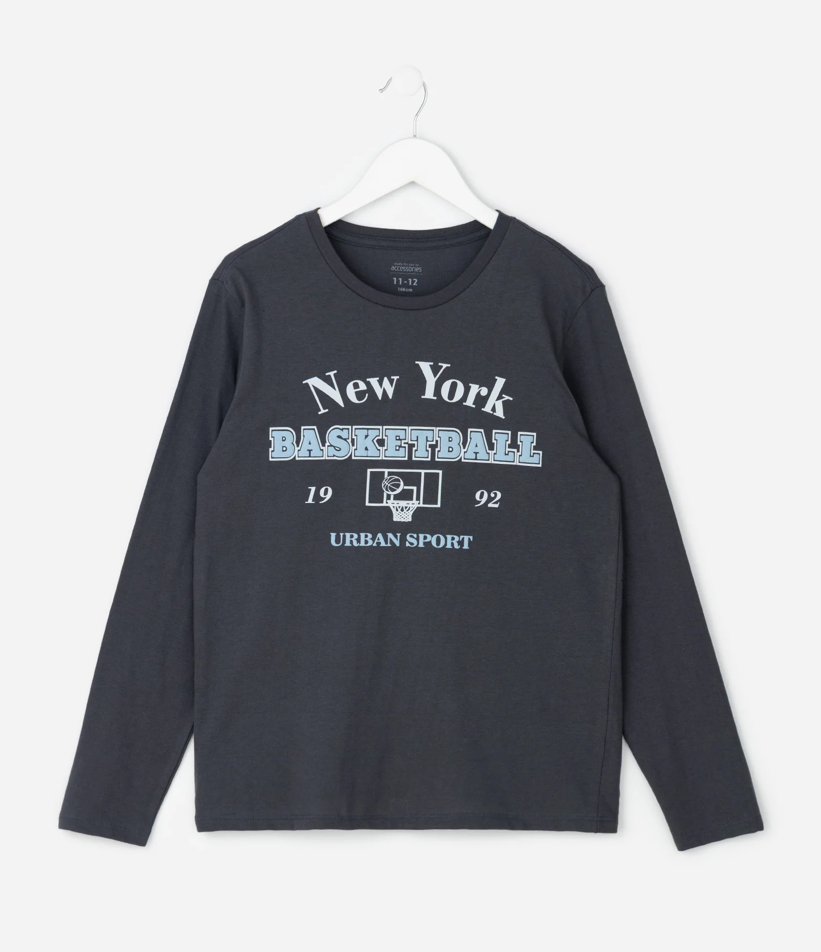 Pijama Infantil com Estampa Basquete e Calça Xadrez – Tam 7 a 16 Anos Cinza/Preto 2