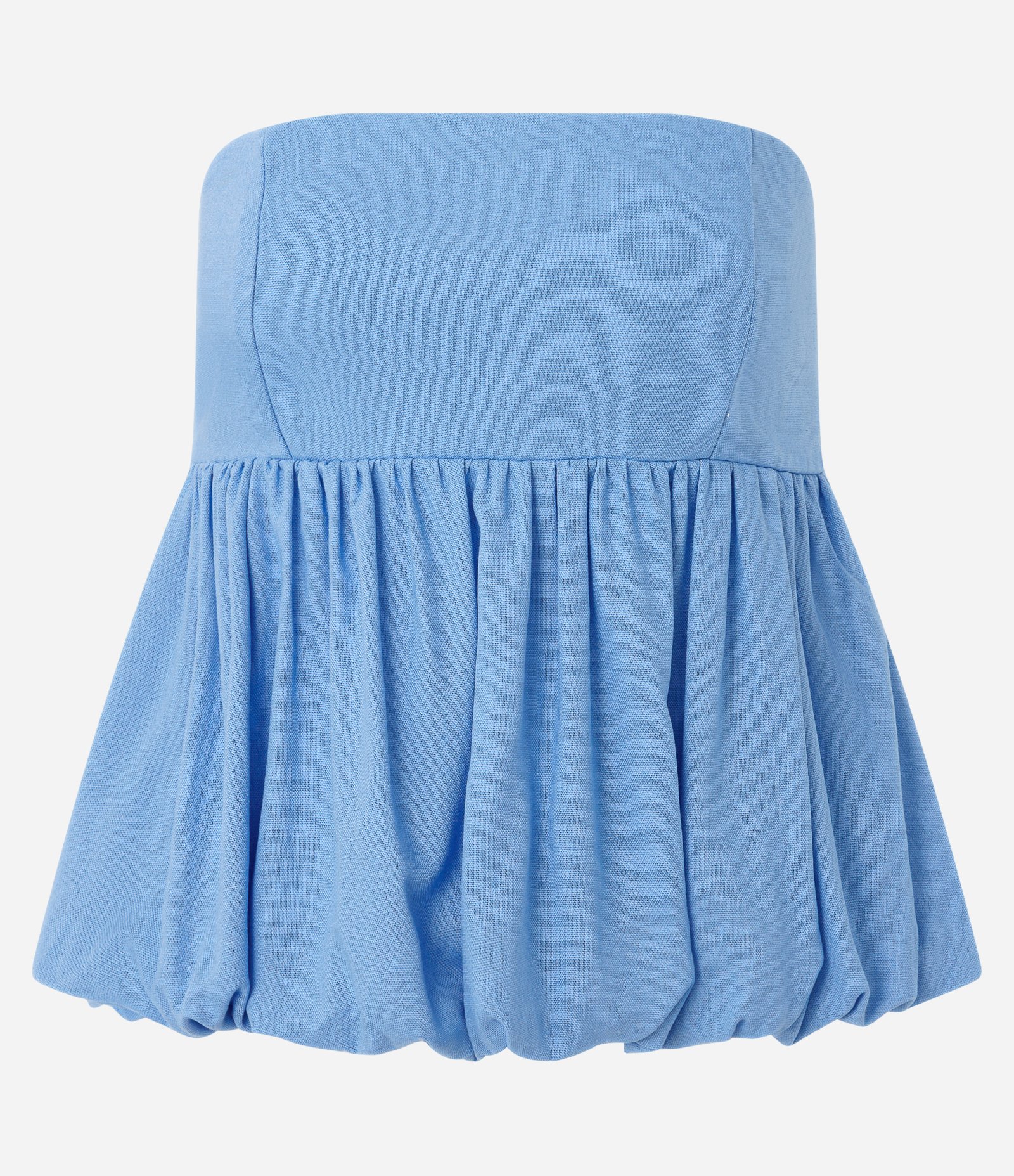 Blusa Balonê Tomara que Caia com Lastex Azul 6