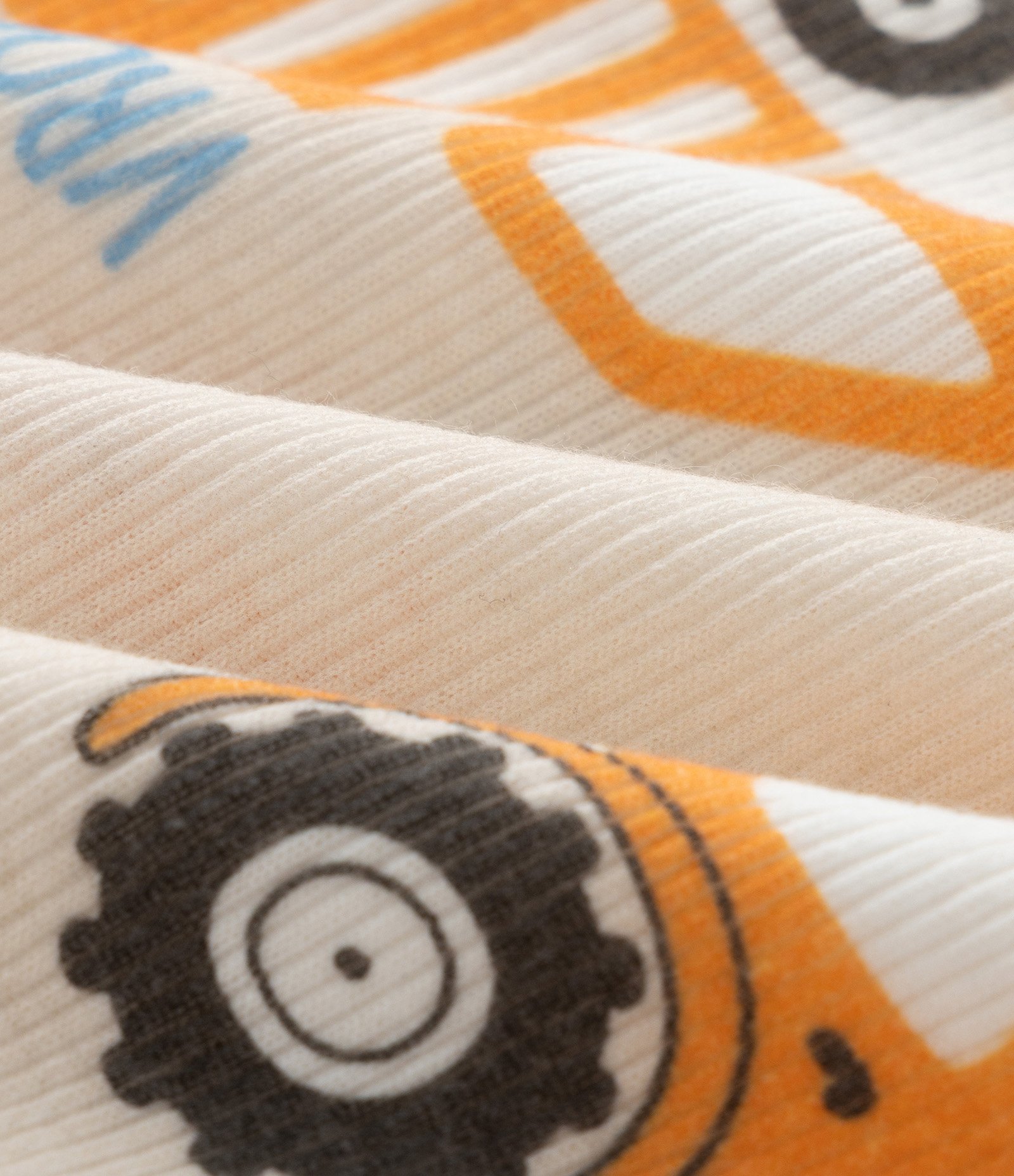 Pijama Infantil em Ribana com Estampa Tratores – Tam 1 a 6 Anos Bege Claro 7