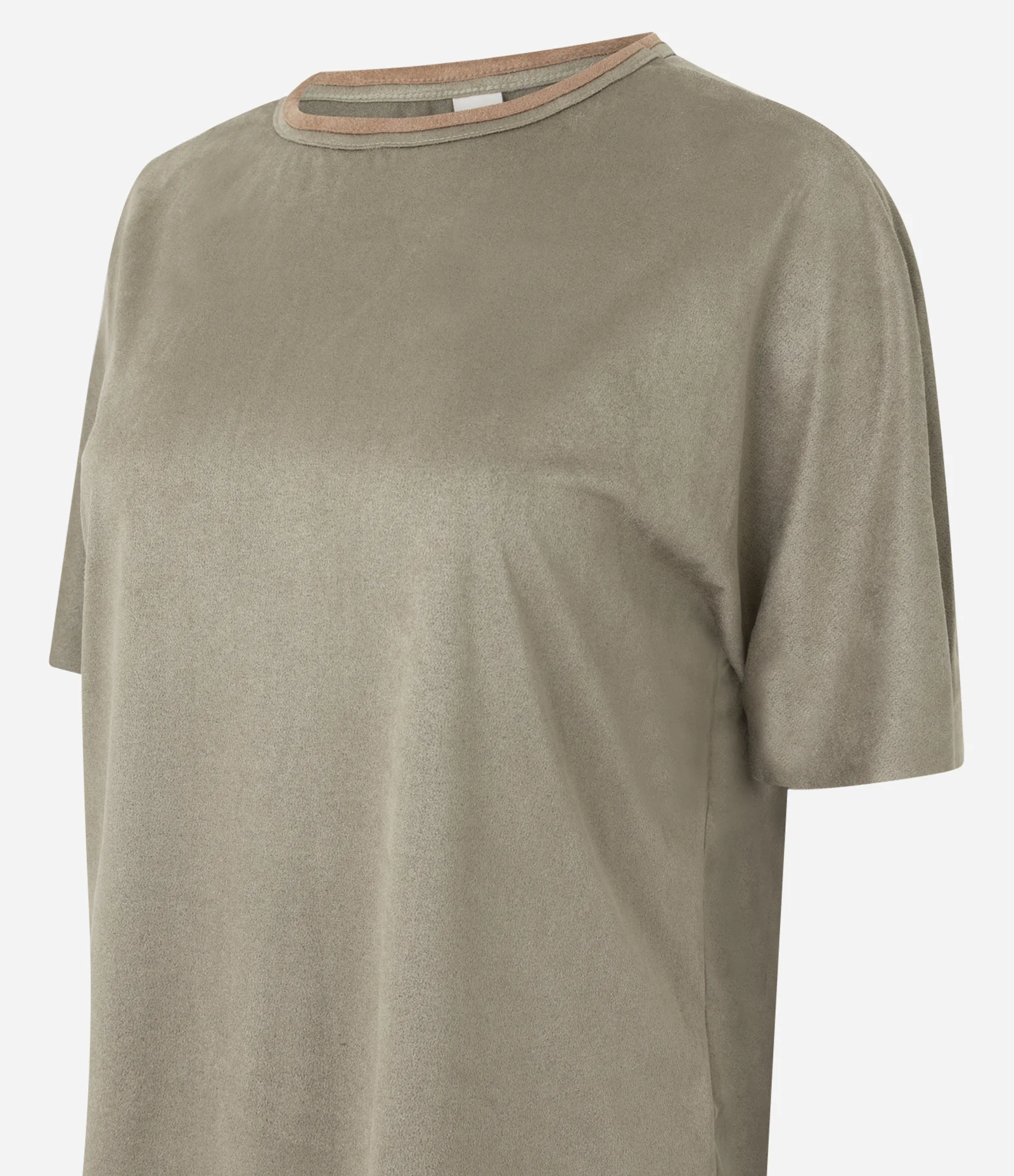 Blusa em Suede com Gola Contrastante Verde 6