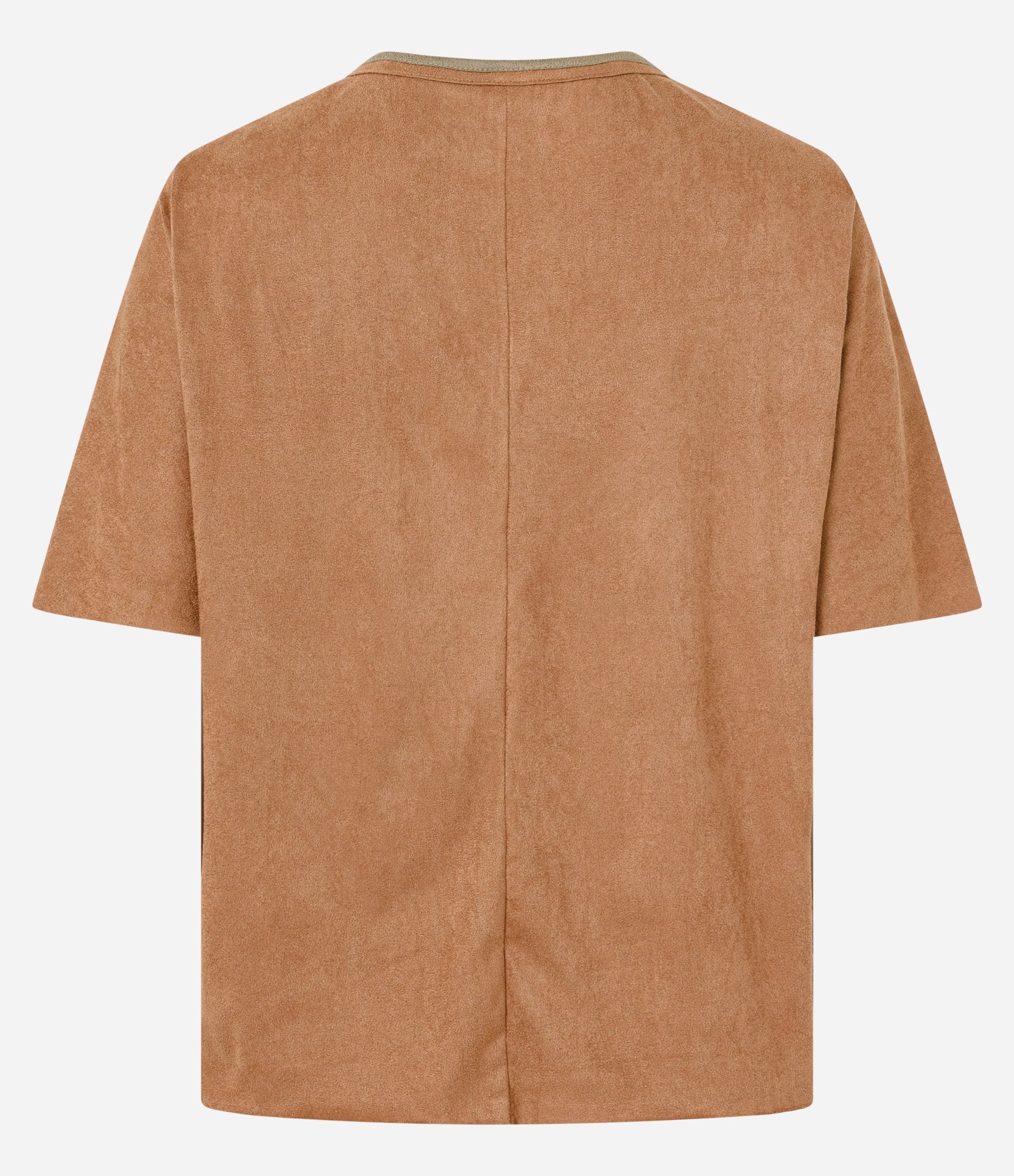 Blusa em Suede com Gola Contrastante Marrom 7