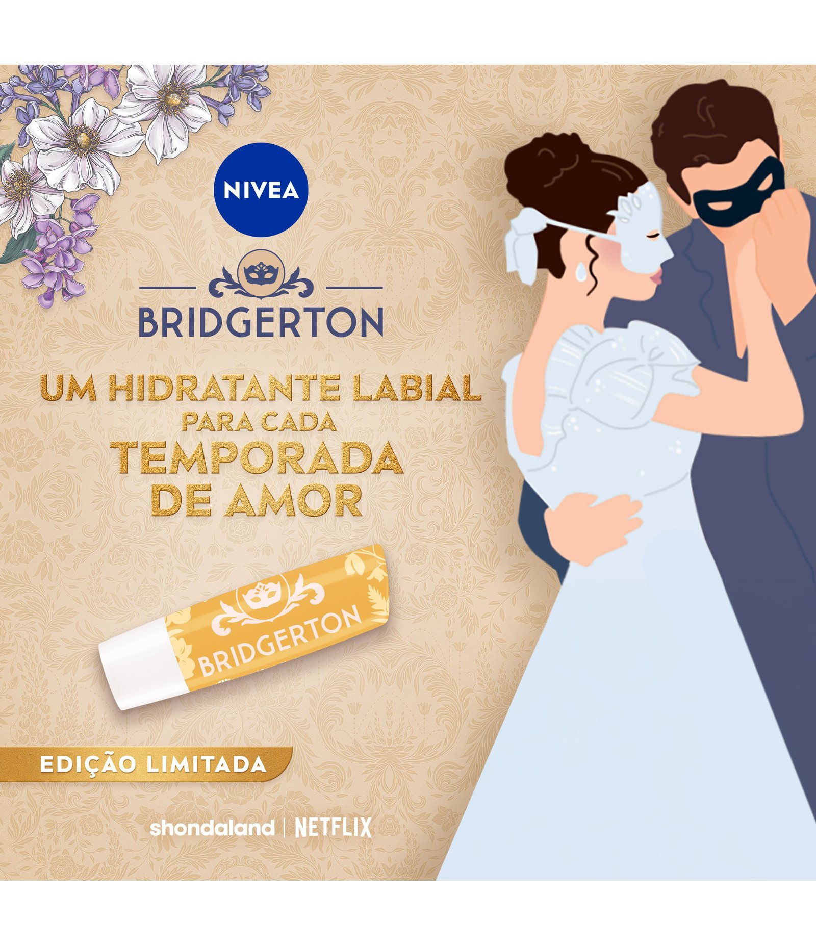 Hidratante Labial Biscoito de Baunilha Ed Limitada Bridgerton Nivea Amarelo 3