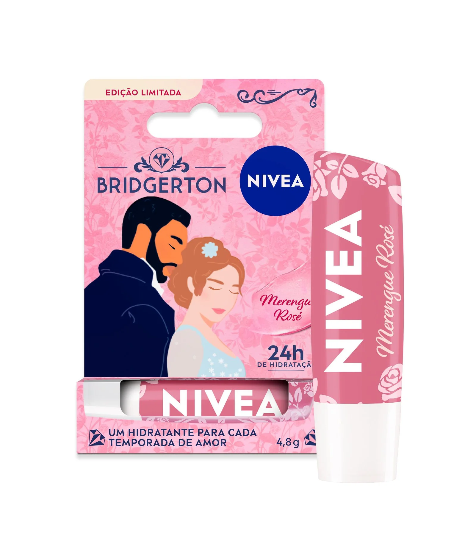 Hidratante Labial Merengue Rose Ed Limitada Bridgerton Nivea Rosa Claro 1