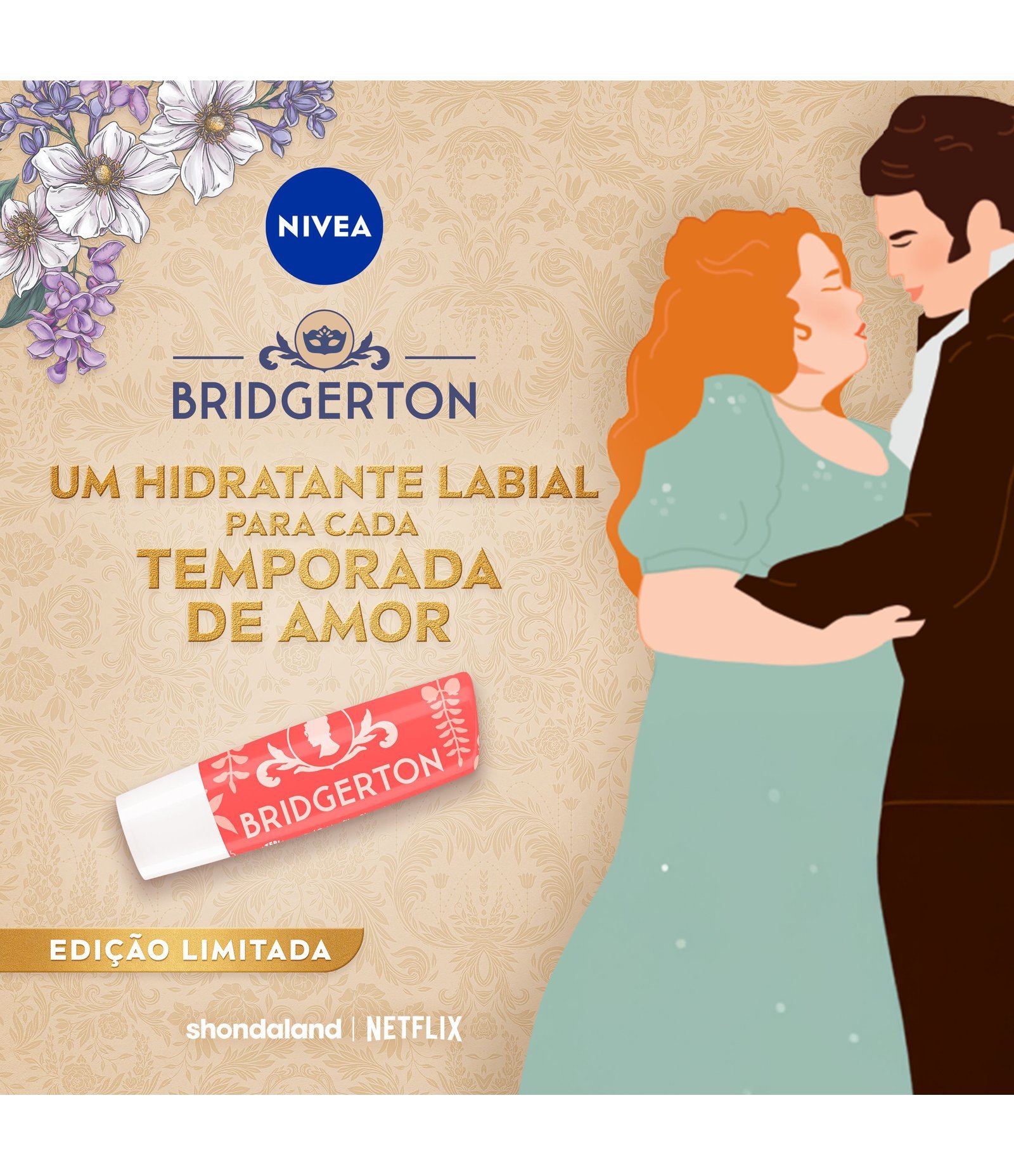 Hidratante Labial Chá de Pessego Ed Limitada Bridgerton Nivea Salmão 3
