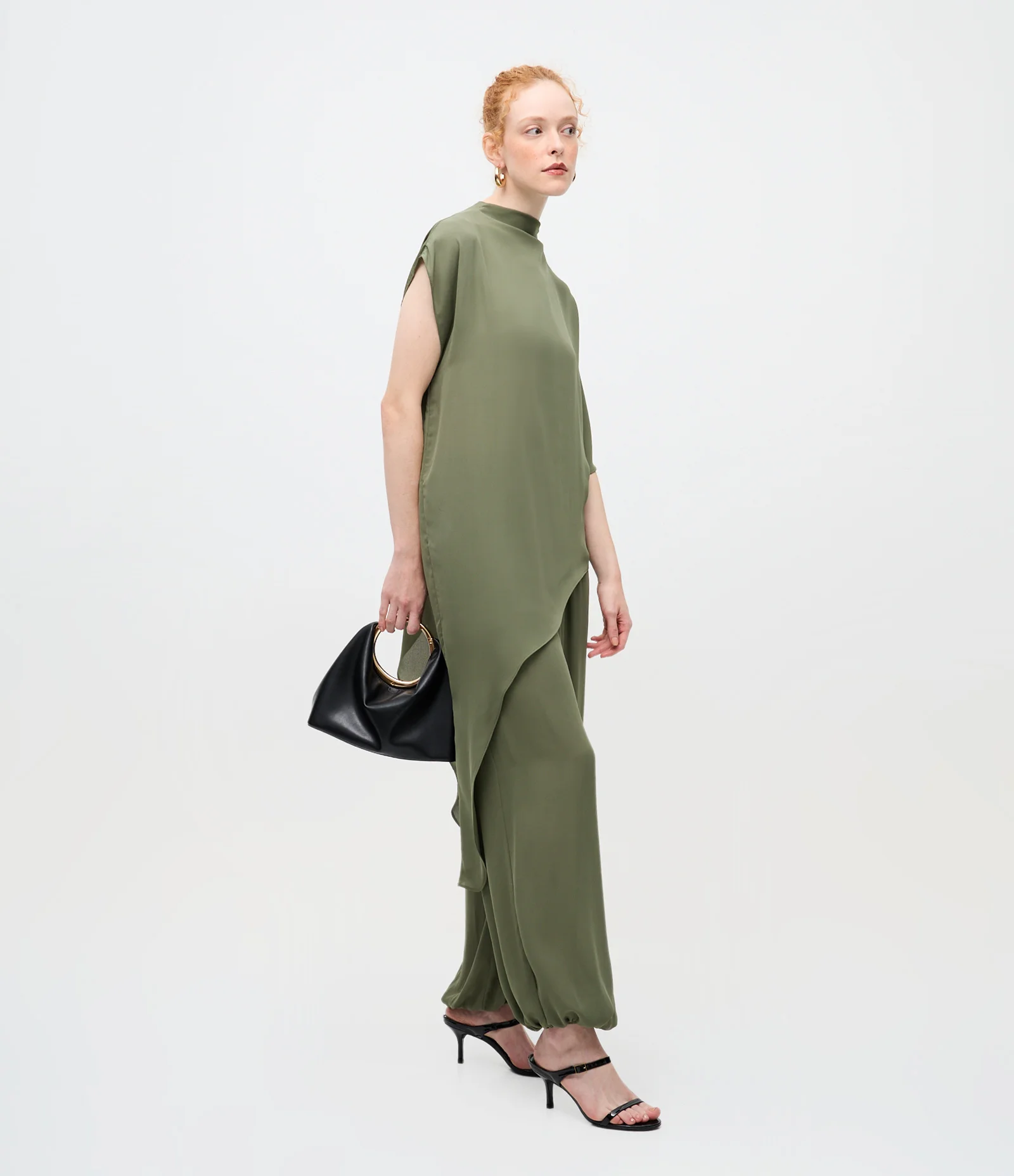 Calça Aladim em Chiffon com Transparência Verde 1