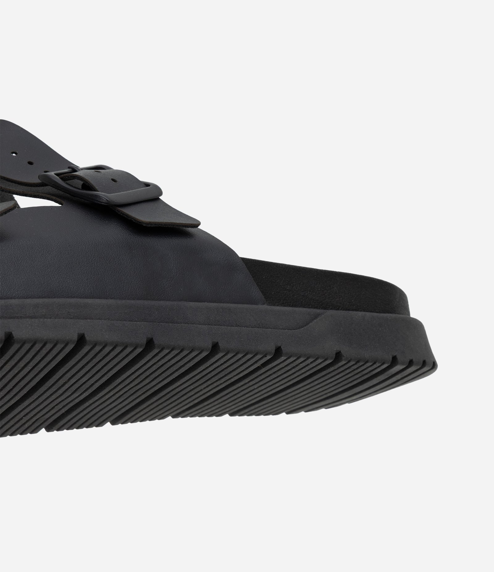 Sandália Sintética com Tiras em Napa e Fivelas de Metal Preto 4