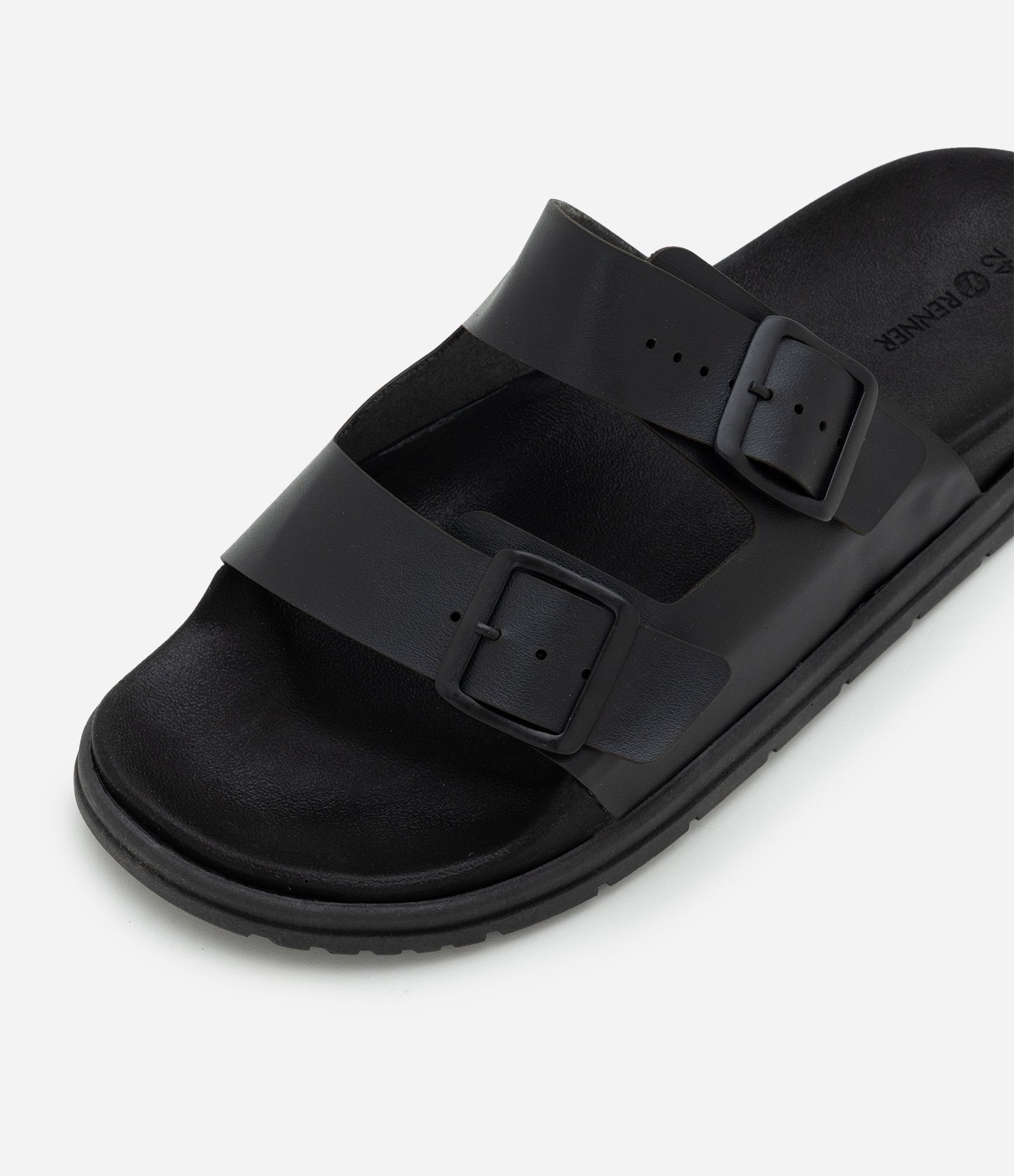 Sandália Sintética com Tiras em Napa e Fivelas de Metal Preto 5