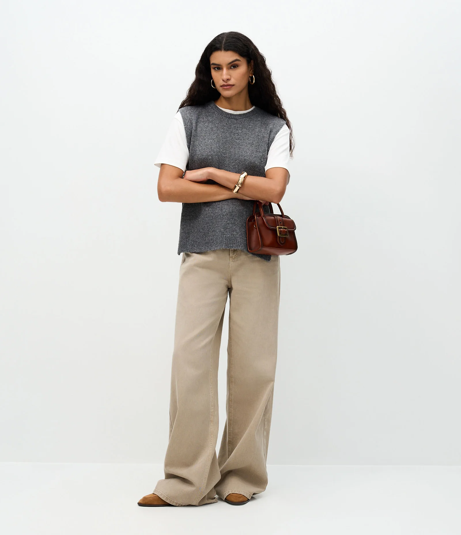 Colete em Viscose com Amarração nas Laterais Cinza 2