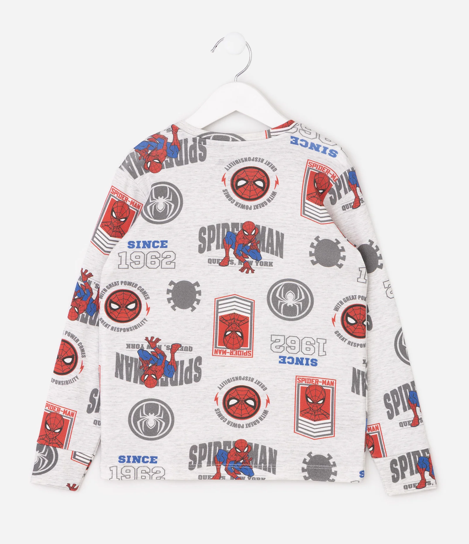 Pijama Longo Spider em Meia Malha - Tam 3 a 10 Anos Off White 3