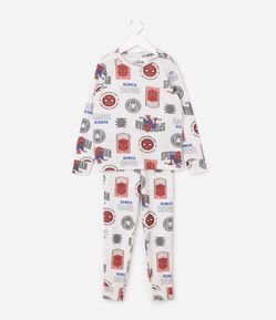 Pijama Longo Spider em Meia Malha - Tam 3 a 10 Anos