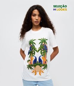 Blusa Regular em Algodão com Estampa Brazuca