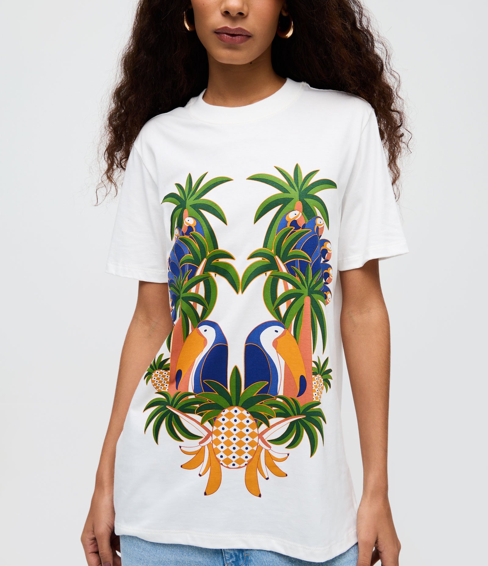 Blusa Regular em Algodão com Estampa Brazuca Off White 3
