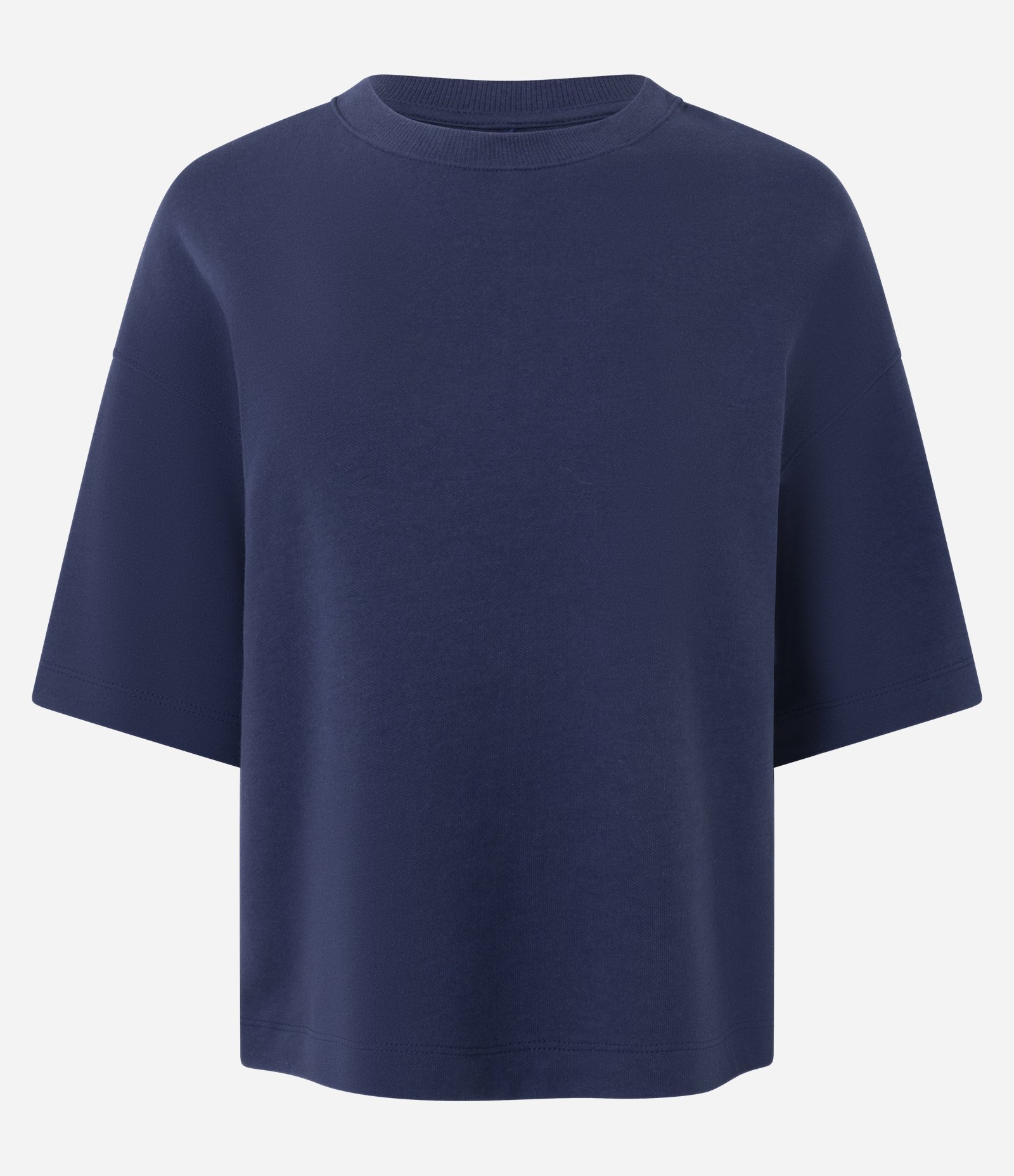 Blusa Oversized em Meia Malha com Caimento Estruturado Azul 1
