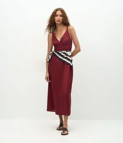 Vestido Longo em Viscolinho com Alça Larga