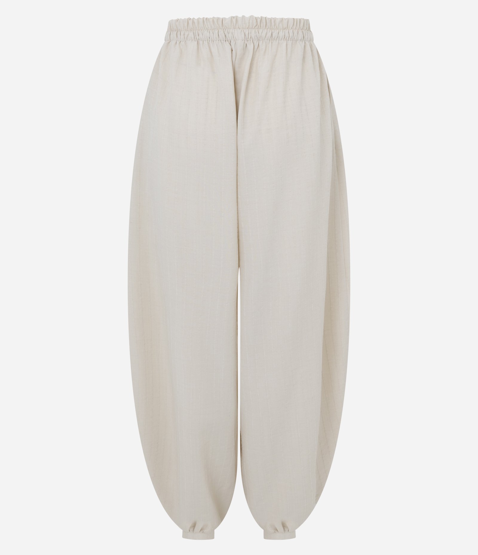 Calça Aladim em Crepe com Textura Bege 3
