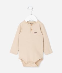 Body Infantil com Estampa de Urso e Lettering – Tam RN a 18 Meses