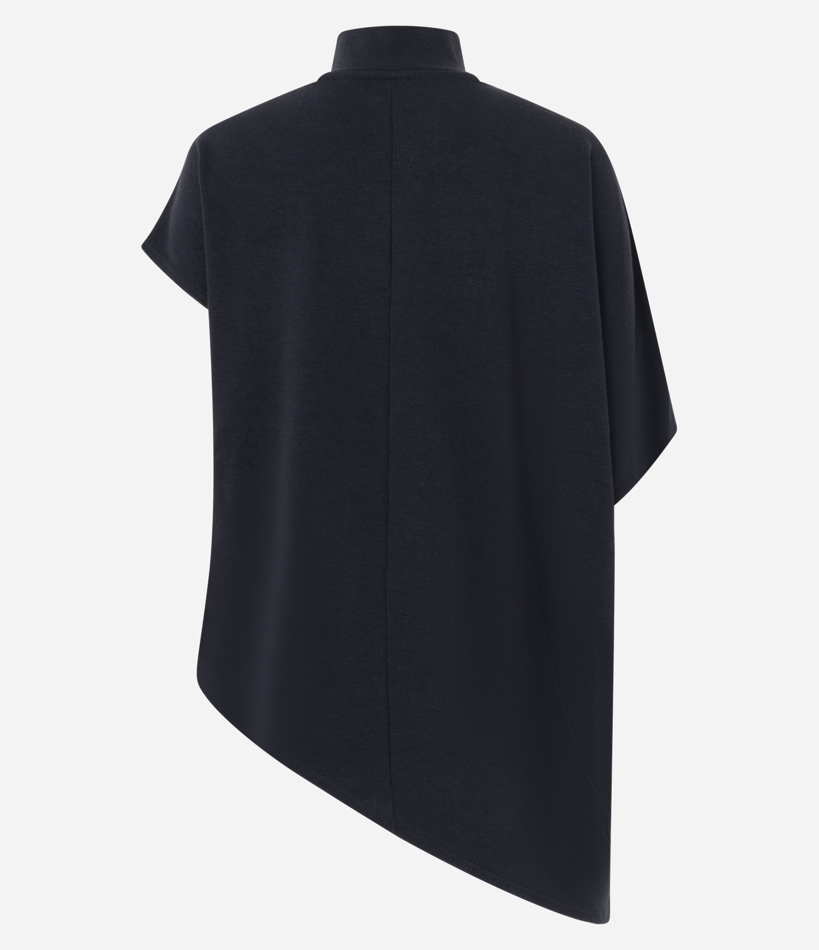Blusa Assimétrica em Tricô com Gola Alta Preto 2