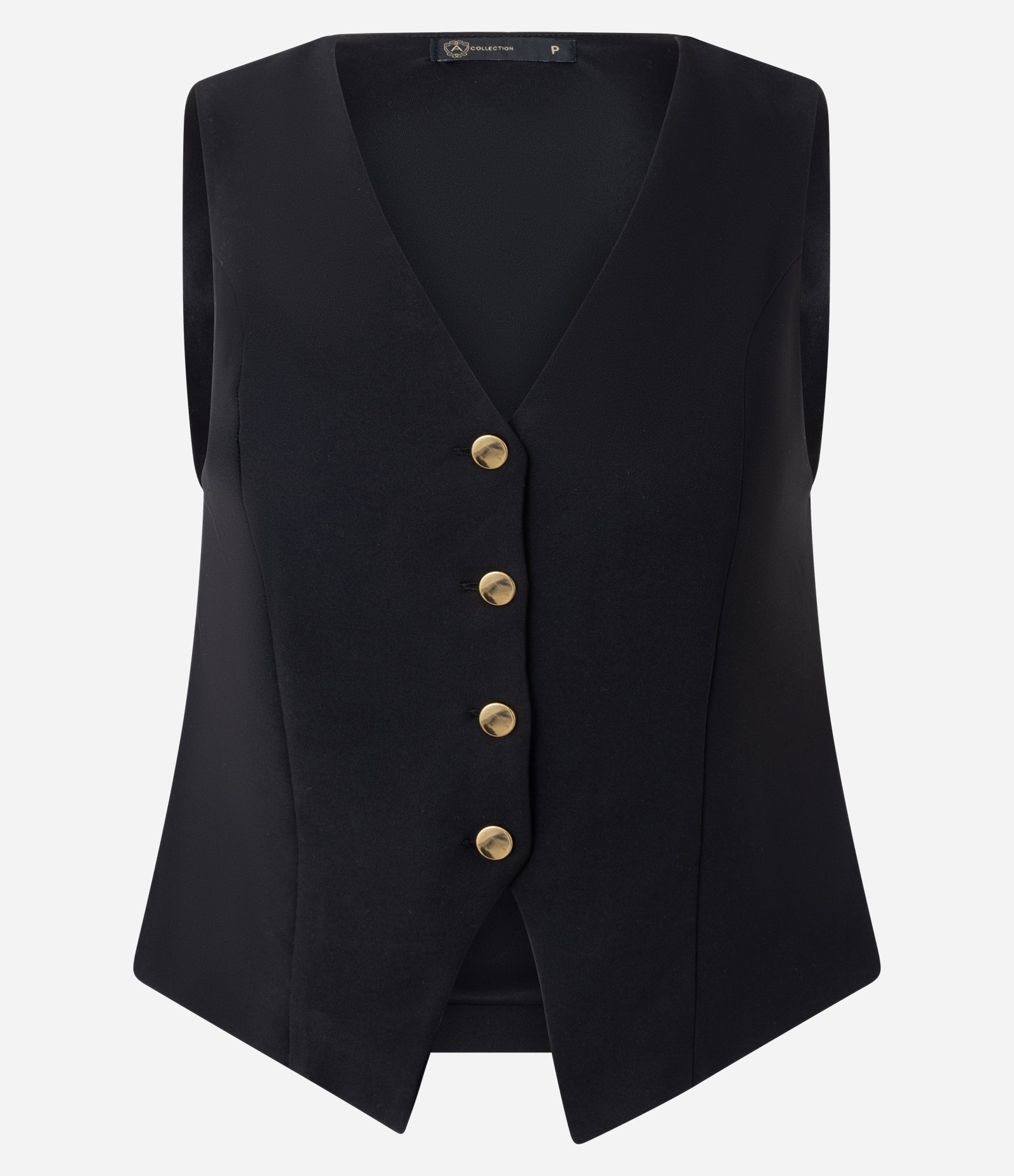 Colete Alfaiatado em Algodão com Barra Assimétrica Preto 4