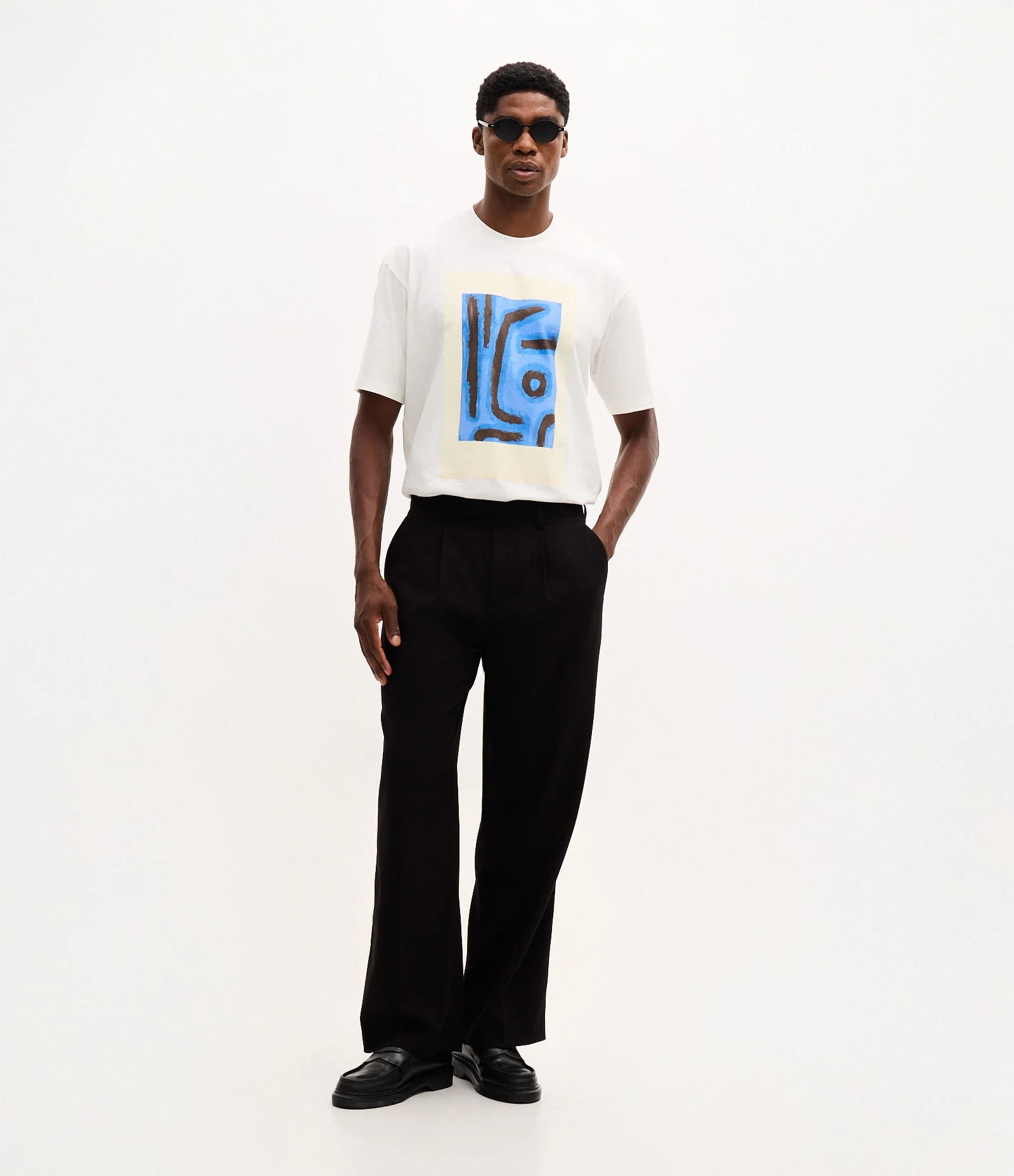 Camiseta Boxy Manga Curta em Algodão com Arte em Silk Branco 2