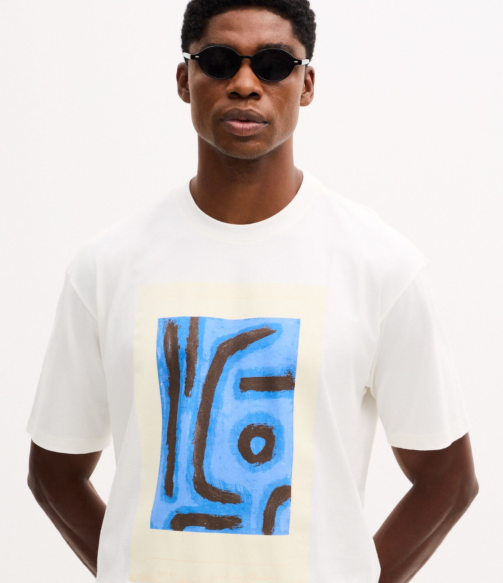 Camiseta Boxy Manga Curta em Algodão com Arte em Silk Branco 4