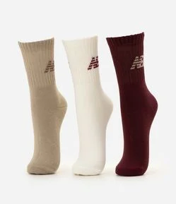 Kit 03 Meias Cano Alto Esportivas New Balance