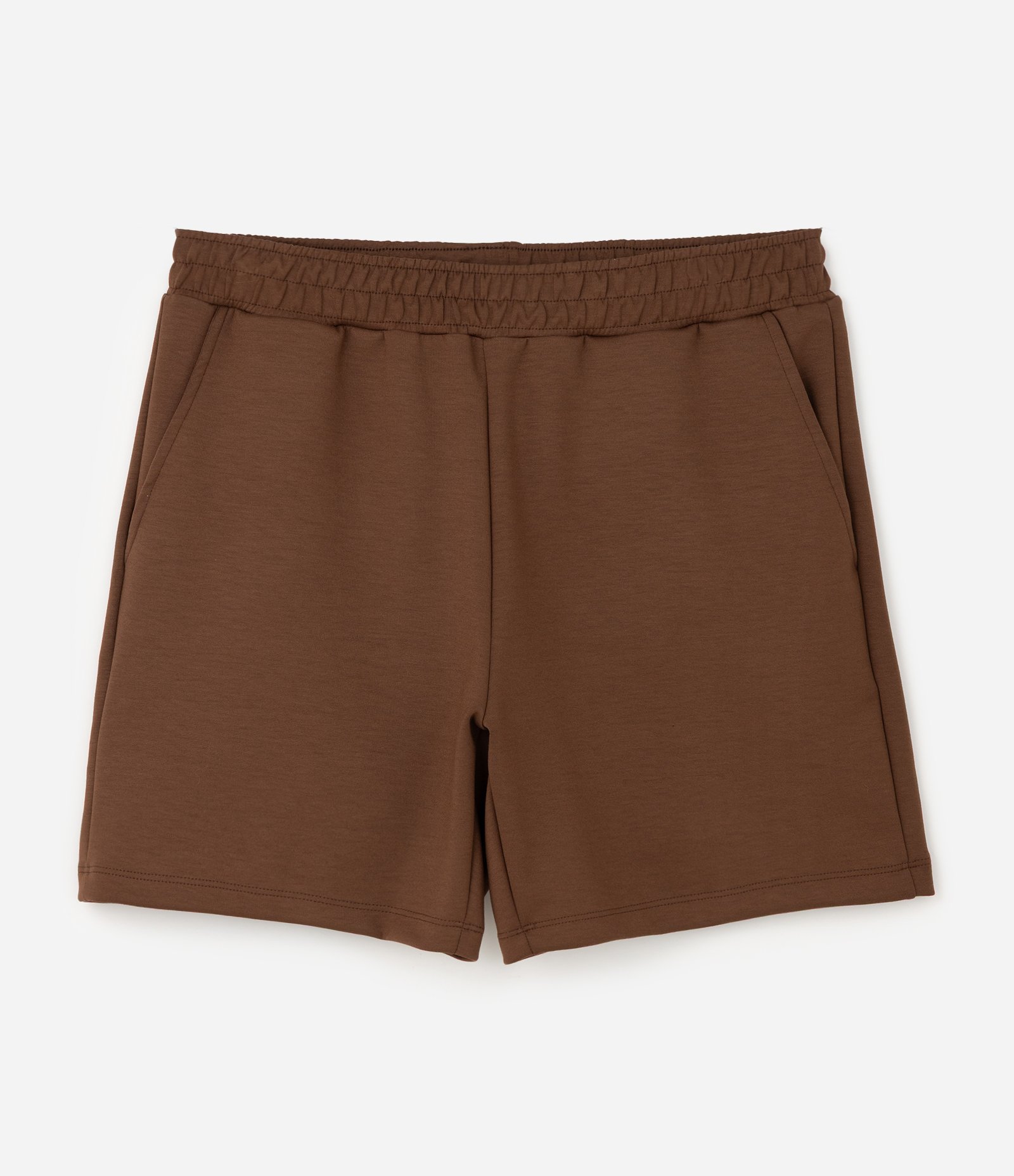 Bermuda em Moletom Comfort com Cós Elástico Marrom 1