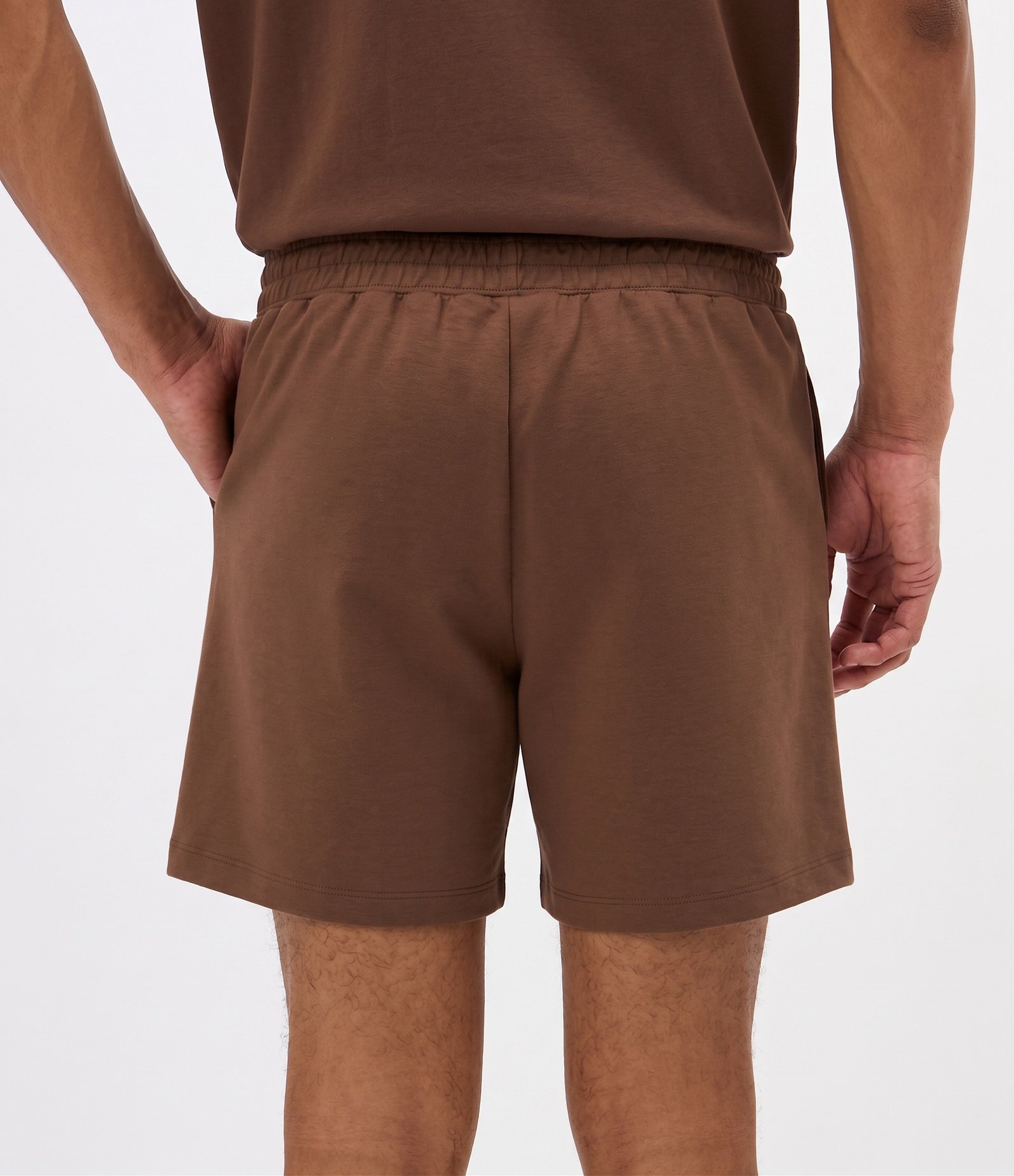 Bermuda em Moletom Comfort com Cós Elástico Marrom 3