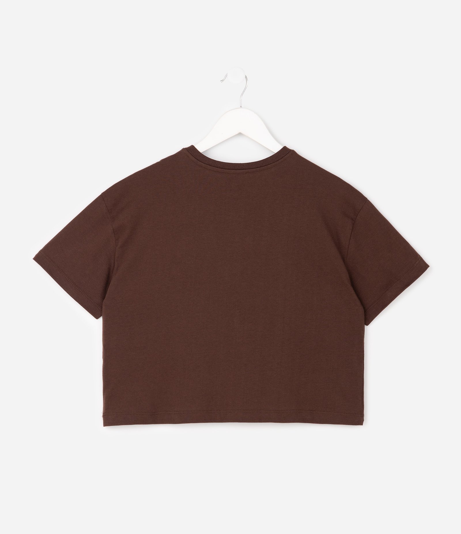 Camiseta Infantil Manga Curta com Flor Aplicada – Tam 5 a 14 Anos Marrom 2