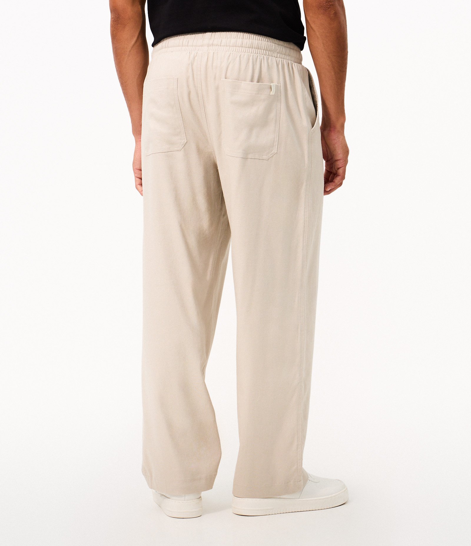 Calça Wide Leg em Viscose e Cânhamo Bege 3