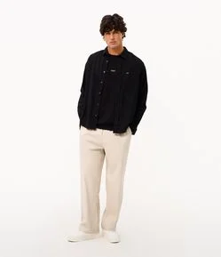 Calça Wide Leg em Viscose e Cânhamo