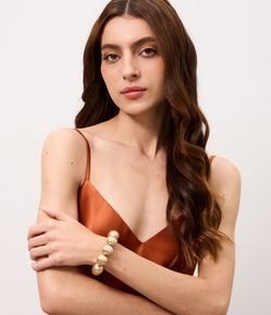 Pulseira com Esferas Grandes Plissadas