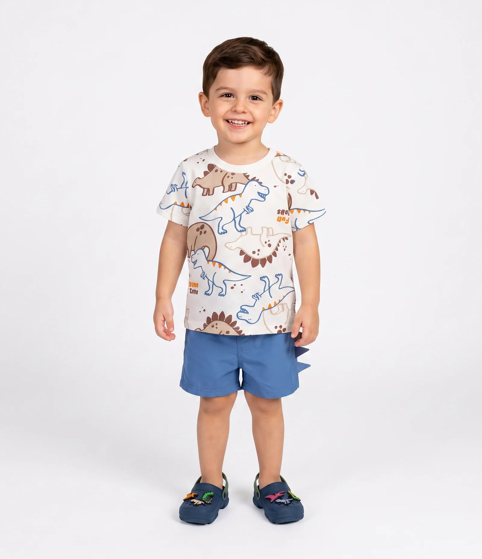 Conjunto Infantil Dinossauro Interativo Com Top Full Print - Tam 1 a 6 Anos Multicores 1