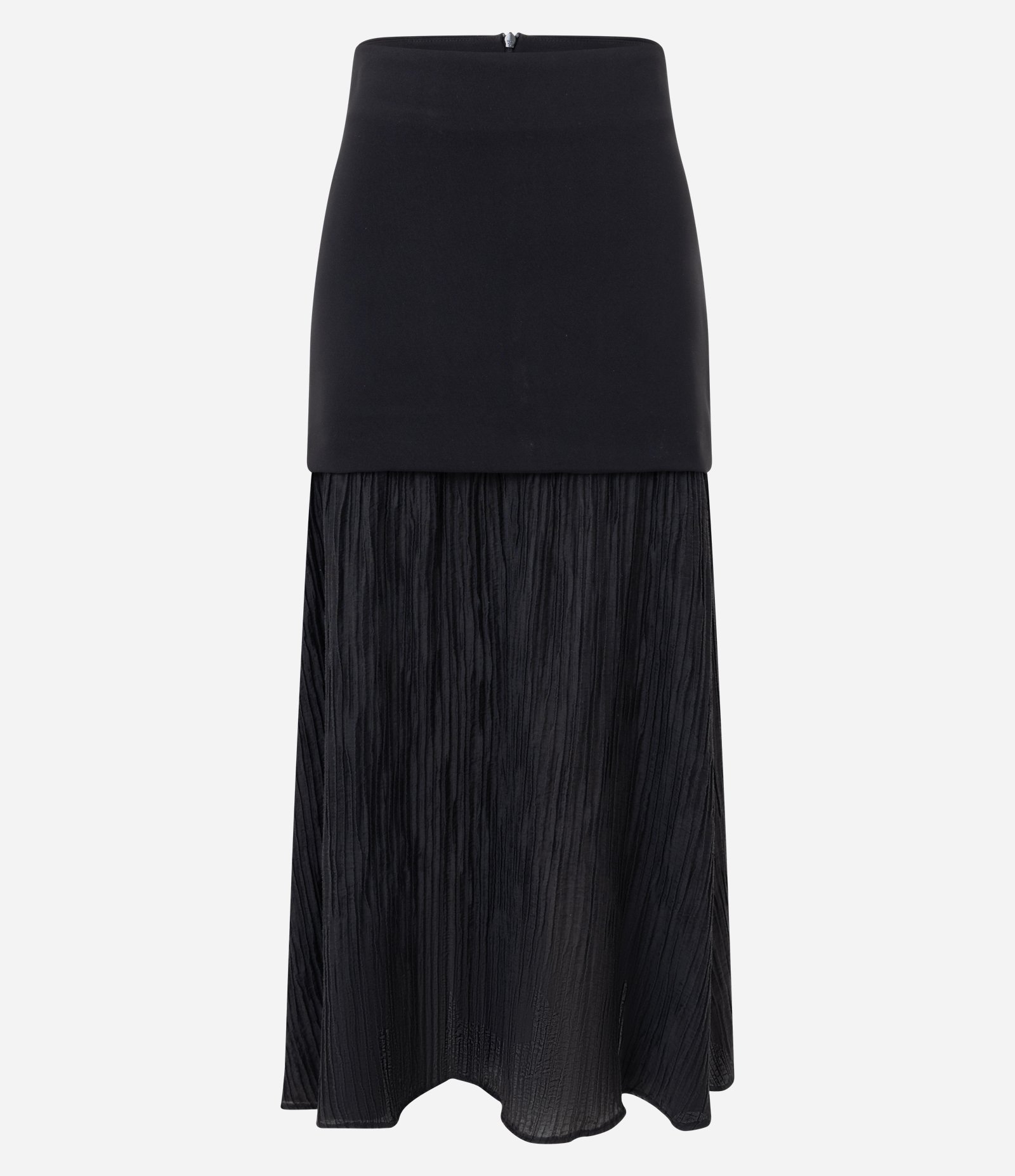 Saia Longa Alfaiatada com Sobreposição Preto 5