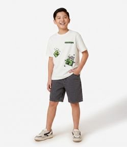 Camiseta Infantil Minecraft Com Relevo - Tam  5 a 14 Anos