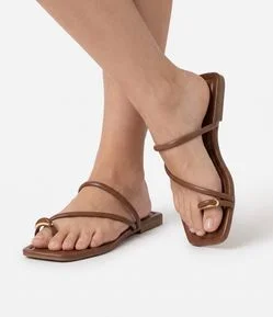 Sandália Rasteira Mule com Dedeira Bold